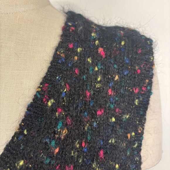 VTG 90s Stefano Basics Mohair Blend Sweater Vest Black Confetti Speckled 22-24 - Picture 2 of 7